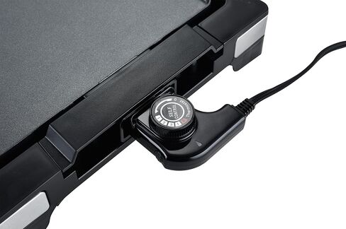 شواية كهربائية داخلية بدون دخان، شواية مسطحة، شواية شواء سريعة التسخين بقدرة 1800 وات، طبق طبخ كبير غير لاصق، 5 مستويات درجة حرارة قابلة للتعديل، قابلة للفصل وآمنة للاستخدام في غسالة الأطباق، مقابض باردة الملمس، أسود in Kuwait