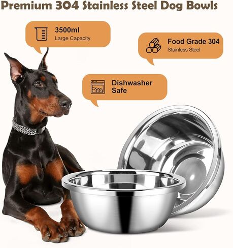 أوعية مرتفعة للكلاب من سيوكو للكلاب الكبيرة، حامل وعاء خشبي كبير جدًا للكلاب مع أوعية طعام ومياه للكلاب من الفولاذ المقاوم للصدأ سعة 3.5 لتر لأقدام كبيرة جدًا غير قابلة للانزلاق (طول 11.8 بوصة، وعاء 118 أونصة) in Kuwait