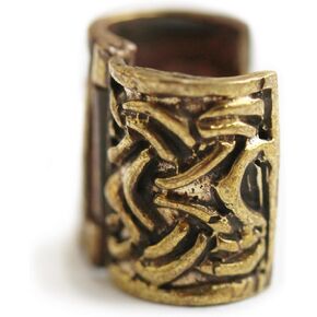 Bronze Norse Viking Celtic Beard Beads Rings, Dwarven Dreadlock Pirate Medieval Hair Beads, Pagan Jewelry