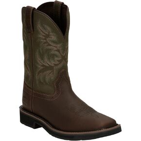 Justin Original Work Boots Men's Stampede Pull-On Square Toe Work Boot
