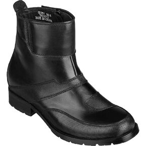 CALTO Men's Invisible Height Increasing Elevator Shoes - Black Leather Zipper High-top Biker Boots - 3.3 Inches Taller - G6251