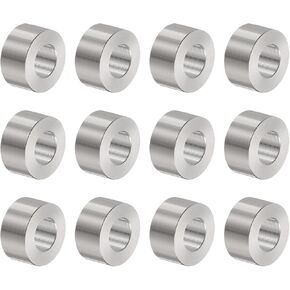 uxcell 12pcs Stainless Steel Spacer 6.2mm Bore x 10mm OD x 8mm Length Screw Bushing Plain Finish Round Metal Spacer for M6 Screws Bolts and Rods