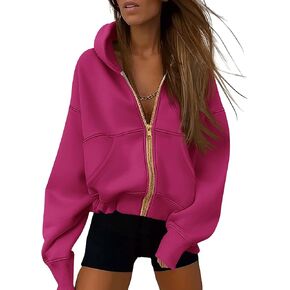 PRETTYGARDEN Women's Zip Up Hoodie Sweatshirt Y2K Fall Fashion Clothes Long Sleeve Loose Fit Pockets Casual Trendy Jacket