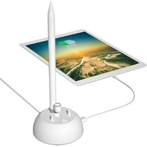 Charging Stand Compatible with Apple Pencil 1st Generation - 3 in 1 iPad Pencil Charger Dock Holder with LED Light & Pencil Tips and Cap Holder - iPad Pen Charging Adapter with USB Port