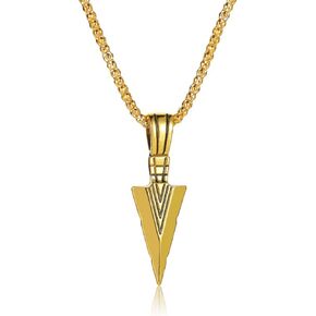 Arrowhead Pendant Necklace, Stainless Steel Spearpoint Necklace for Men Biker Streetwear Costume Jewelry in Saudi Arabia