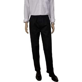 J & E Talit Men's Easy Dressing Full Elastic Waist Twill Casual Pull on Pant with Mock Fly (Large, Khaki)