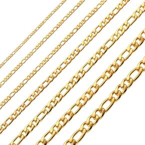 Figaro Chain Necklace Stainless Steel Real Gold Plated Chains for Men Women Jewelry Gift for Men Women