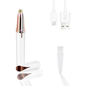 LiXiongBao Eyebrow Hair Remover, USB Rechargeable Painless Precision Portable Electric Eyebrow Trimmer Pen, Safe Eyebrow Shaver Razor Tool(Rose Gold)