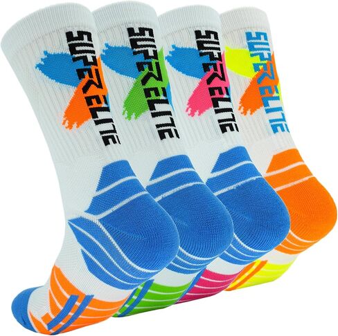 Fraobbg 4Pairs Men's Athletic Crew Socks Thick Protective Sport Cushion Elite Basketball Soccer Compression Towel Socks 7-12 in Saudi Arabia