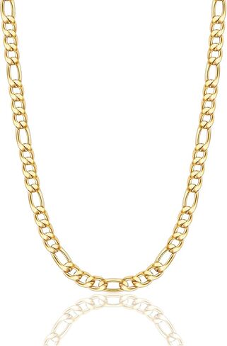 Figaro Chain Necklace Stainless Steel Real Gold Plated Chains for Men Women Jewelry Gift for Men Women in Kuwait
