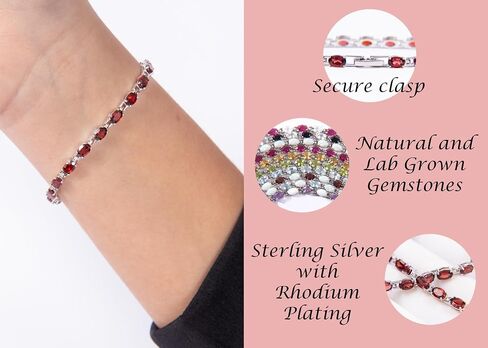 Silver Smile 925 Sterling Silver Gemstone Bracelets for Women and Girls|Attractive Tennis Bracelet in 7.25" Length with Secure Lock |Comes in a Suede Pouch in Saudi Arabia