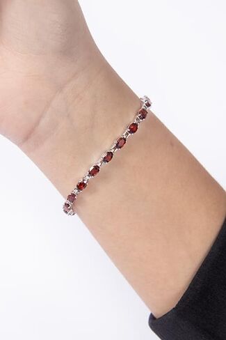 Silver Smile 925 Sterling Silver Gemstone Bracelets for Women and Girls|Attractive Tennis Bracelet in 7.25" Length with Secure Lock |Comes in a Suede Pouch in Saudi Arabia