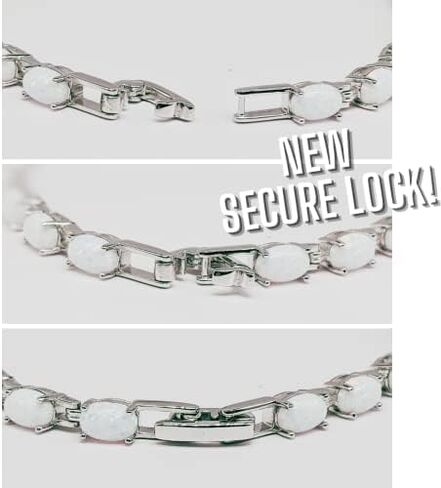 Silver Smile 925 Sterling Silver Gemstone Bracelets for Women and Girls|Attractive Tennis Bracelet in 7.25" Length with Secure Lock |Comes in a Suede Pouch in Saudi Arabia
