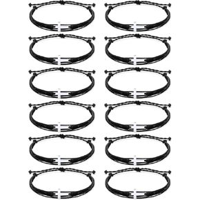 12 Pieces Cross Bracelet for Women and Men Cross Adjustable Nylon Rope Christian Handmade Braided Bracelet for Women Men Girls Teens Kids Handmade Christian Jewelry Wish Bulk Cross Bracelets