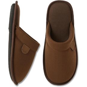 WALKFUN Comfortable House Slippers for Men Full Toe Comfortable Indoor Slip on Warm Slides Sandals with Memory Foam for Bedroom,Indoor Home