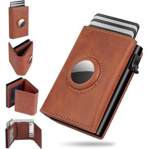 CHJGLNL Slim Wallet for Men - with Money Clip, Minimalist Wallet with Gift Box, Aluminum Pop Up Credit Card Holder, RFID Blocking | Premium Carbon Fiber Leather | 12 Card Capacity