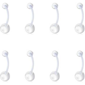 JFORYOU Belly Button Rings Acrylic Belly Rings Multicolor Navel Rings Cute Belly Piercing Jewelry 14G