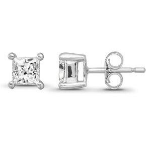 Sterling Silver Inside and Outside Diamond Oval Hoop Earrings (1/4 - 1 1/2 cttw, I-J Color, I2 Clarity)