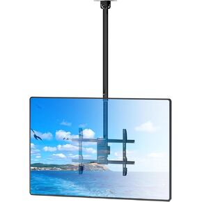 Ceiling TV Mount – Fits Most 43-86 Inch LCD, LED, OLED 4K TVs, Max VESA 600x400mm, Supports up to 132 lbs, Height Adjustable, Black