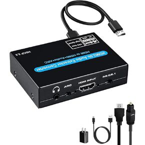 HDMI Audio Extractor Converter and HDMI ARC Audio Splitter,HDMI to HDMI+3.5MM+Optical+RCA Stereo Audio Adapter Support HDCP 2.2 HDR 4K@60HZ