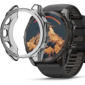 Compatible for Garmin Fenix 8 Case, TPU Silicone Slim Case Shock-Proof Cover All-Around Protective Bumper Shell Compatible for Garmin Fenix 8 43mm, 47mm, 51mm, Fenix E 47mm Smartwatch