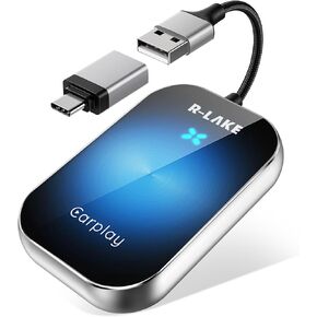Wireless CarPlay Adapter for Apple - Stable Fast Connection for Convert Factory Wired to Wireless CarPlay Dongle Cars for iPhone - No Latency from iOS 10+ to Screen w/USB C (Blue)