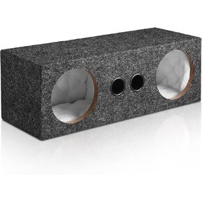 Dual 6.5 Inch Car Audio Subwoofer Enclosure Boxes, Dual Sealed Carpet Covered Car Audio Vehicle Subwoofer Enclosure with 2 Slot Port Vent, Woofer Box for Improves Audio Quality