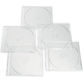 Verbatim CD DVD Blu-Ray Clear Slim Jewel Cases, 5.2 mm – 25 Pack