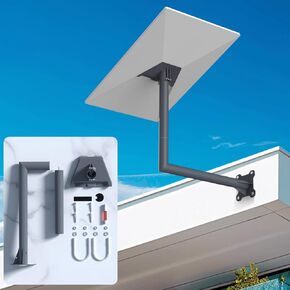Wall Mount for Starlink Gen 3, U-Bolt Bracket Pole Mounting Kit for Starlink Standard V3 Dish, Lang Wall Mount Pipe Adapter, Included Pipe Adapter and U-Bolt
