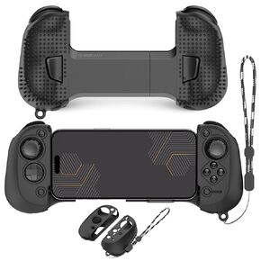 Silicone Grip Case Cover for SCUF Nomad,Controller Grip Protective Cover Compatible with SCUF Nomad Wireless iPhone Mobile Gaming Controller,Handle Protective Case Cover with Lanyard (Black)