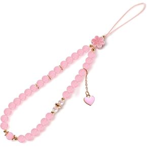 Phone Charm - Handmade Beaded Phone Charm Strap, Stylish Phone Wrist Strap, Pink Phone Chain & Phone Lanyard - Great Phone Accessories for Women Girls