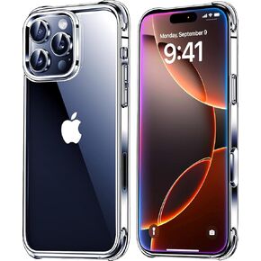 حافظة Mkeke لهاتف iPhone 16 Pro Max شفافة [غير صفراء] [حماية من السقوط من الدرجة العسكرية] حافظة شفافة مضادة للصدمات لهاتف iPhone 16 Pro Max حافظة ممتصة للصدمات لهاتف Apple 6.9 بوصة 2024 in Kuwait