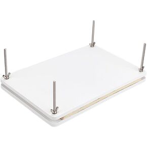 UNICRAFTALE White Rectangle Bamboo Portable Book Press Bookbinding Tool Wooden Book Press Bookbinding Paper Press for Bookbinding Supplies Flat Paper Press Machine for DIY Handmade Paper Press