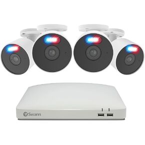 Swann Home DVR Security System 1TB, 8 Channel 4 Camera, 1080P HD Video, Indoor Outdoor Surveillance CCTV, Color Night Vision, Heat Motion Detection