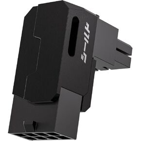 EZDIY-FAB Shield Series 8-Pin PCIe GPU Power Adapter,90-Degree Angled Connector, Aluminum Design for Graphics Cards – Reverse Type,Black-1 Pack