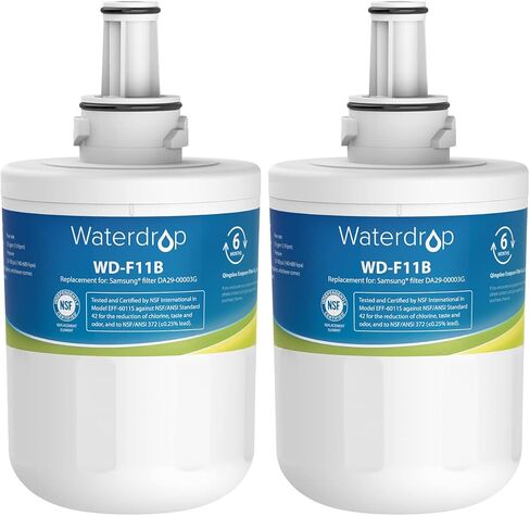 Waterdrop DA29-00003G Refrigerator Water Filter, Replacement for Samsung DA29-00003G, DA29-00003B, DA29-00003A, Aqua-Pure Plus, HAFCU1, RFG237AARS, FMS-1, RS22HDHPNSR, RSG257AARS, WSS-1, 3 Filters in Kuwait
