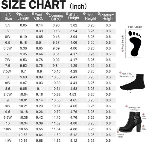 mysoft Women's Ankle Boots Chunky Stacked Heel Zipper Booties - Available in Wide Sizes in Saudi Arabia