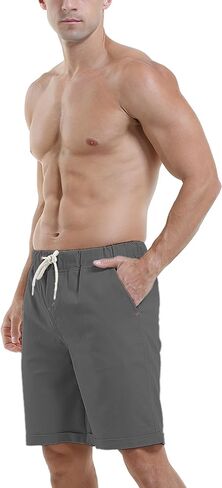 Hoerev Brand Men's Linen Casual Light Fit Shorts in Kuwait