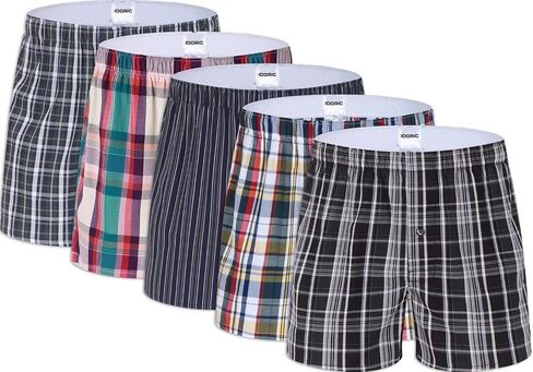 IDORIC Men's Boxer Short - Boxers for Men Soft Cotton Comfortable Casual Breathable Quality Shorts 5-Pack in Kuwait