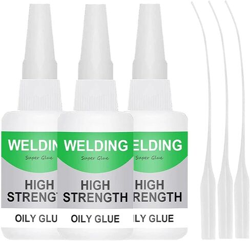 Welding High-Strength Oil-Based Glue, Universal Super-Instant Glue, Super-Bright Liquid Glue Can Quickly Repair and Cure, Suitable for Metal, Plastic, Wood, Ceramics, Leather， 50 Grams/Bottle (2PCS) in Saudi Arabia