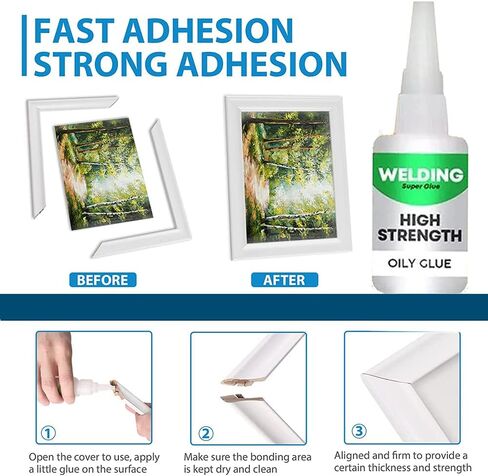 Welding High-Strength Oil-Based Glue, Universal Super-Instant Glue, Super-Bright Liquid Glue Can Quickly Repair and Cure, Suitable for Metal, Plastic, Wood, Ceramics, Leather， 50 Grams/Bottle (2PCS) in Saudi Arabia