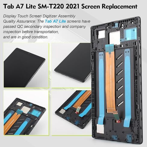 بديل شاشة Samsung Tab A7 Lite لجهاز Galaxy Tab A7 Lite 8.7 بوصة استبدال شاشة LCD لجهاز Tab A7 Lite SM-T220 SM-T227U جزء إصلاح مجموعة رقمنة اللمس باللون الأسود مع أدوات تثبيت الإطار in Kuwait