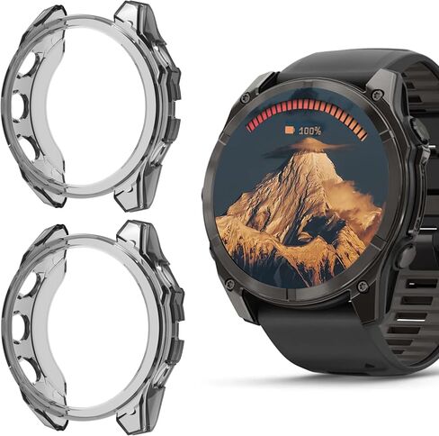 Compatible for Garmin Fenix 8 Case, TPU Silicone Slim Case Shock-Proof Cover All-Around Protective Bumper Shell Compatible for Garmin Fenix 8 43mm, 47mm, 51mm, Fenix E 47mm Smartwatch in Saudi Arabia