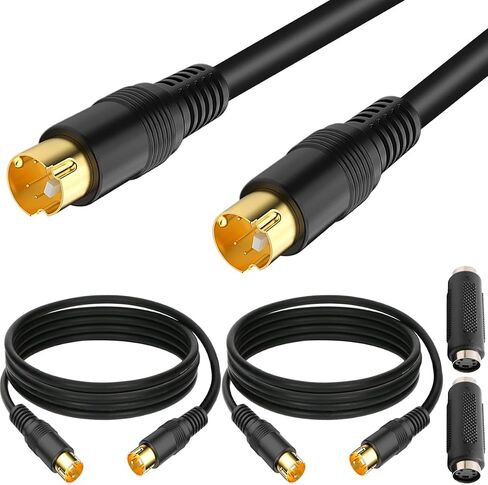 S-Video Cable SVHS 4-PIN SVideo Male to Male Cord Adapter Coupler for Super Video TV Camcorder VHS DVR DVD Players, Mini Din 4 Pin Wire S-VHS Gold Plated Plugs, 2 Pcs in Saudi Arabia