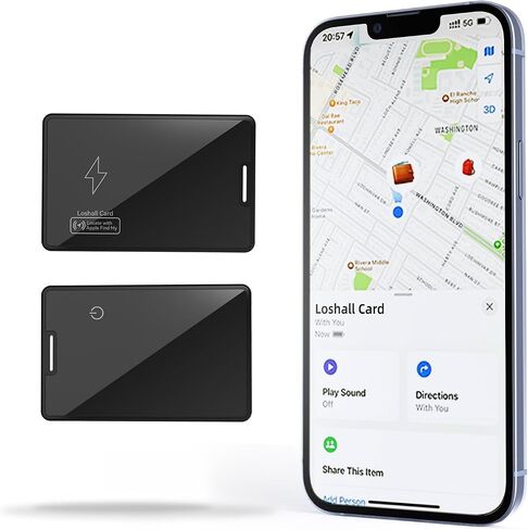 Wallet Tracker Card, Bluetooth Rechargeable Wallet Finder Works with Apple Find My App (iOS Only),Item Locator for Wallet,Wireless Charging, Water Resistant (2 PCS) in Saudi Arabia
