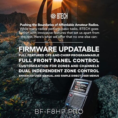راديو BAOFENG BF-F8HP PRO (UV-5R الجيل السابع) 8 وات ثلاثي الموجات ثنائي الاتجاه - VHF/1.25M/UHF، IP54، 1000 قناة، نظام تحديد المواقع العالمي (GPS)، ماسح ضوئي لنطاق الطيران، وضع الطقس NOAA، بطارية قابلة لإعادة الشحن USB-C in Saudi Arabia