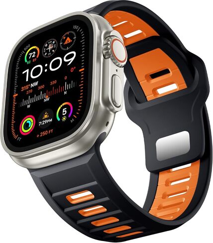حزام Odbeai الرياضي متوافق مع Apple Watch Ultra 2/Ultra Band، متوافق مع أحزمة ساعة Apple للرجال 49 مم 46 مم 45 مم 44 مم 42 مم، حزام بديل مقاوم للماء من السيليكون لسلسلة iWatch SE 10 9 8-1 in Saudi Arabia