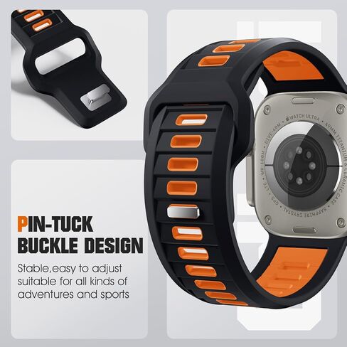 حزام Odbeai الرياضي متوافق مع Apple Watch Ultra 2/Ultra Band، متوافق مع أحزمة ساعة Apple للرجال 49 مم 46 مم 45 مم 44 مم 42 مم، حزام بديل مقاوم للماء من السيليكون لسلسلة iWatch SE 10 9 8-1 in Saudi Arabia