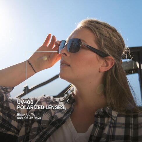 نظارات Eddie Bauer الذكية للرجال نظارات بلوتوث ذكية مع عدسات مستقطبة UV400 ومكبرات صوت مفتوحة للأذن وميكروفون Horizon (قياسي) in Saudi Arabia