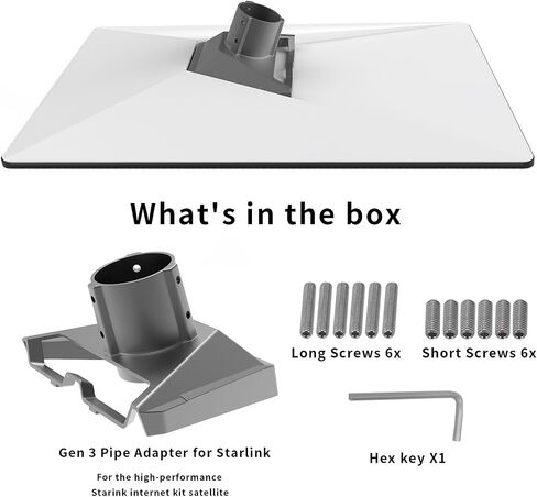 Starlink Gen 3 Pipe Adapter,Starlink Pole Mount,Starlink Mounting Kit,Starlink V3 Mount Plate Roof Mount for Starlink Standard Dish,Starlink Internet Satellite Kit Accessories,Easy to Install in Saudi Arabia